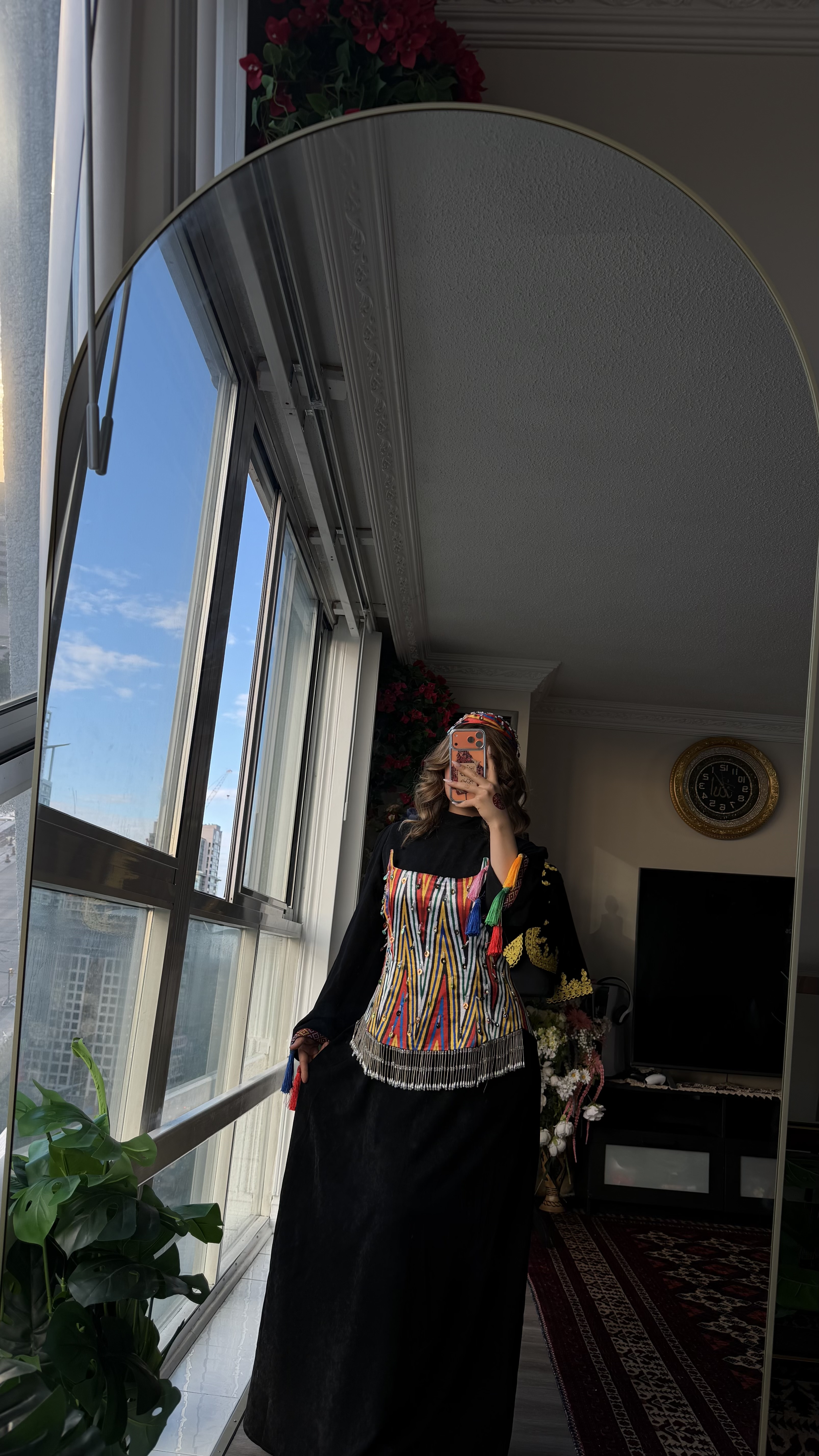 Tajiki Traditional Maxi Gown black embroidered