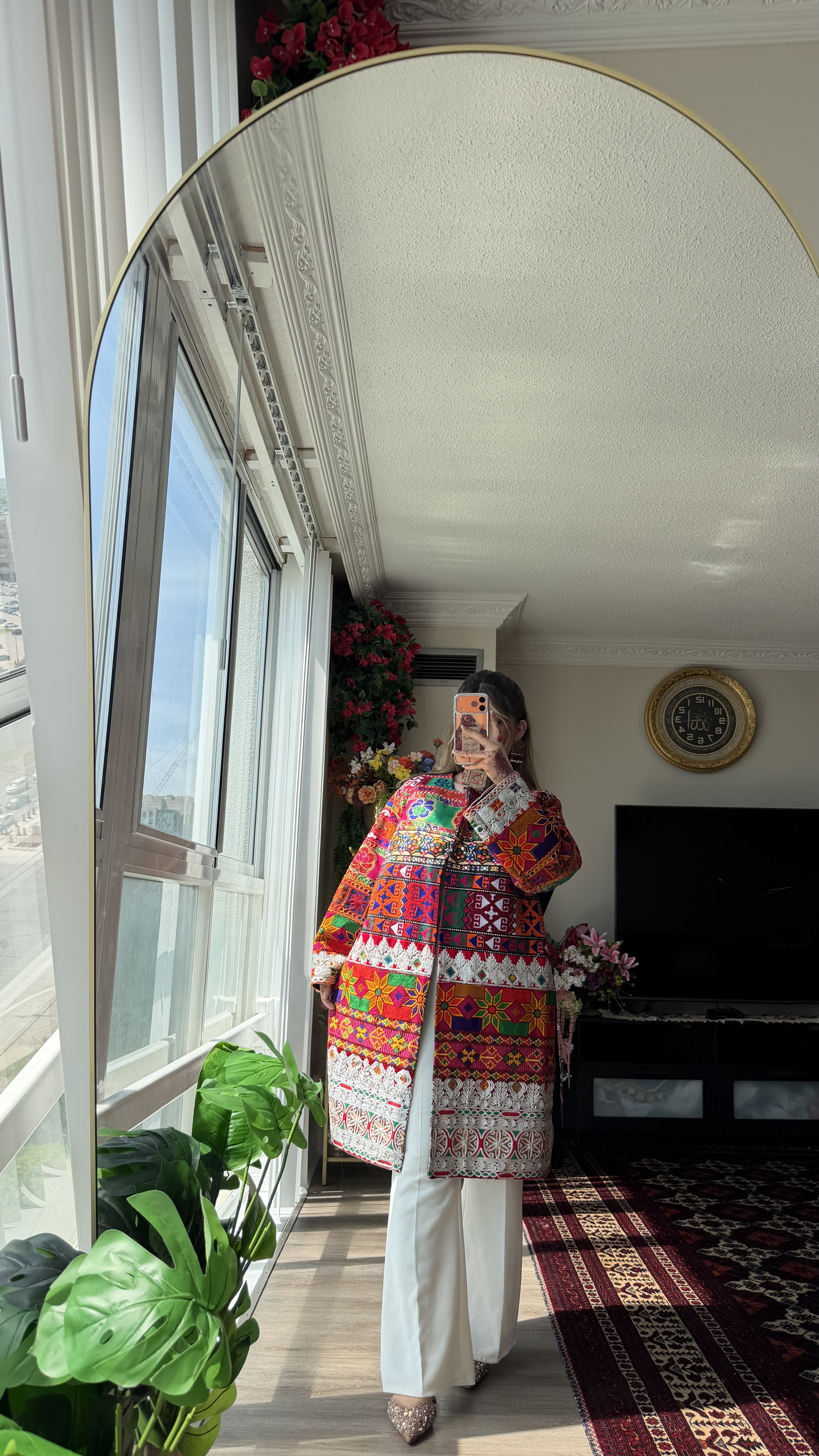 Traditional Embroidered Coat multi-colored geometric