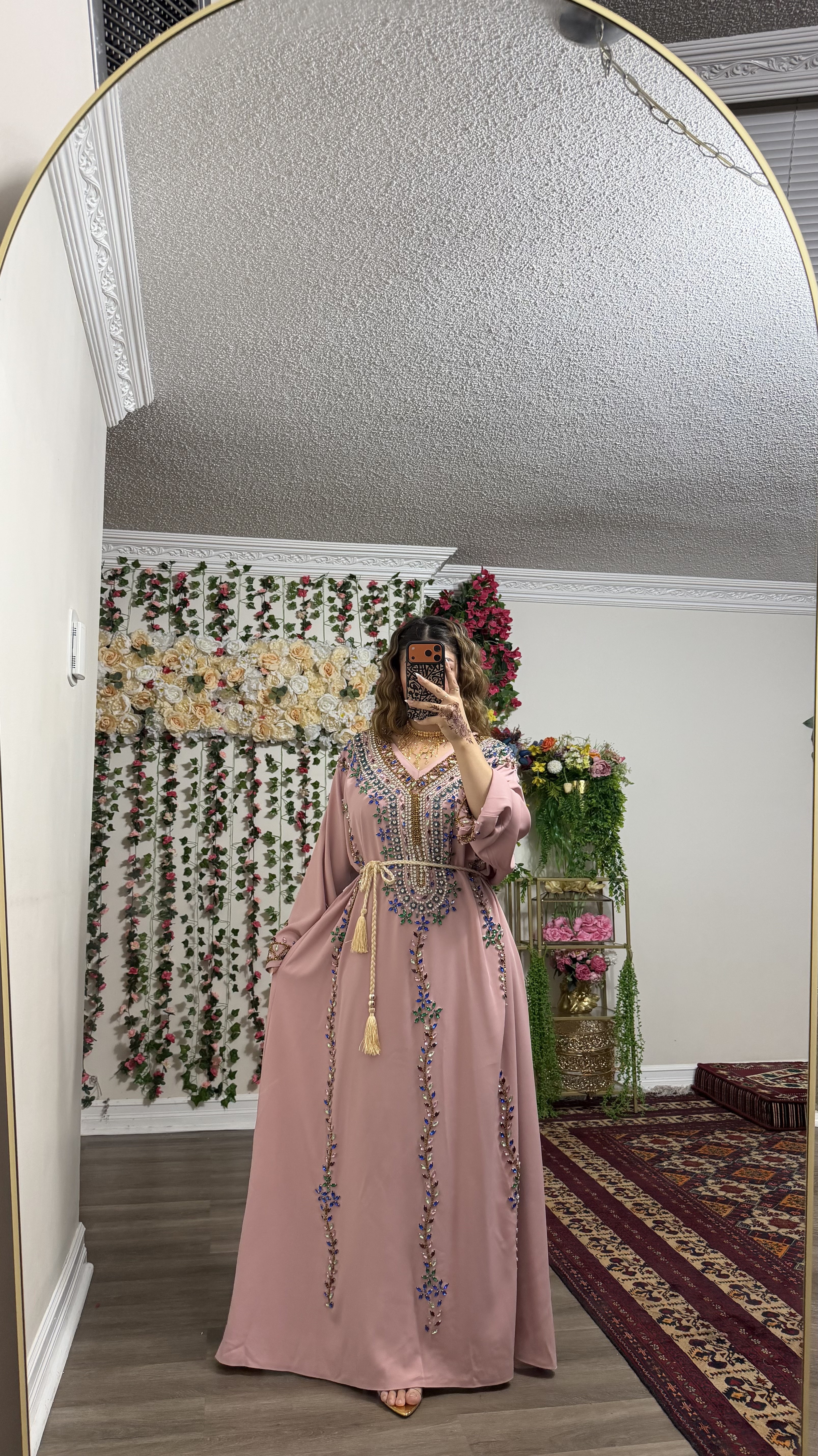 The Layali Luxury Gown Moroccan crystal embellishment