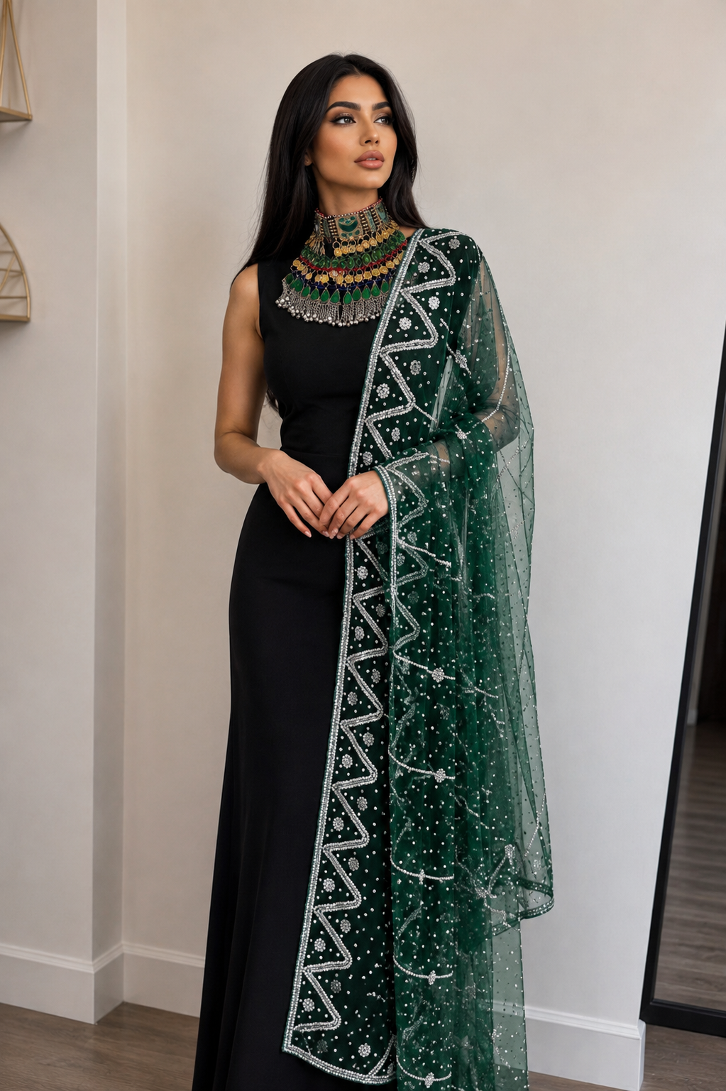Green Bridal Shawl